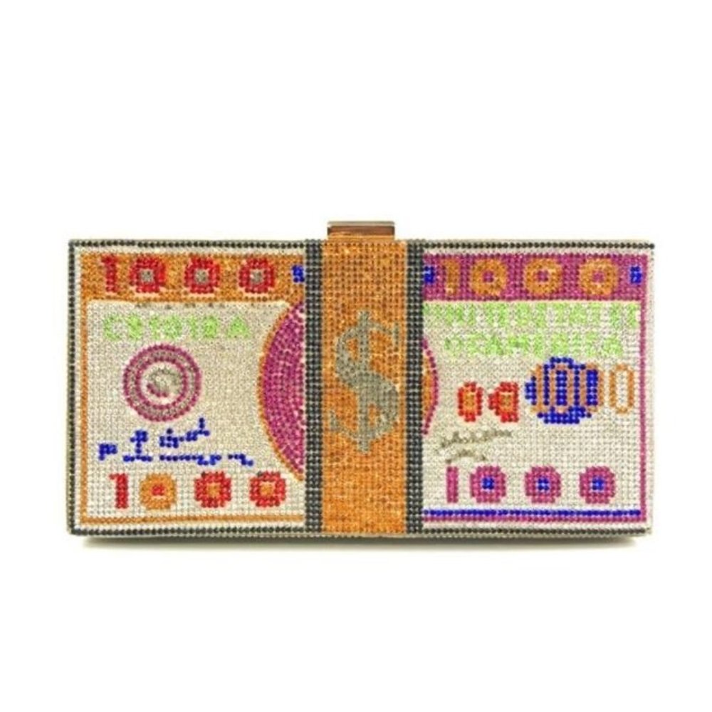 color money clutch bag